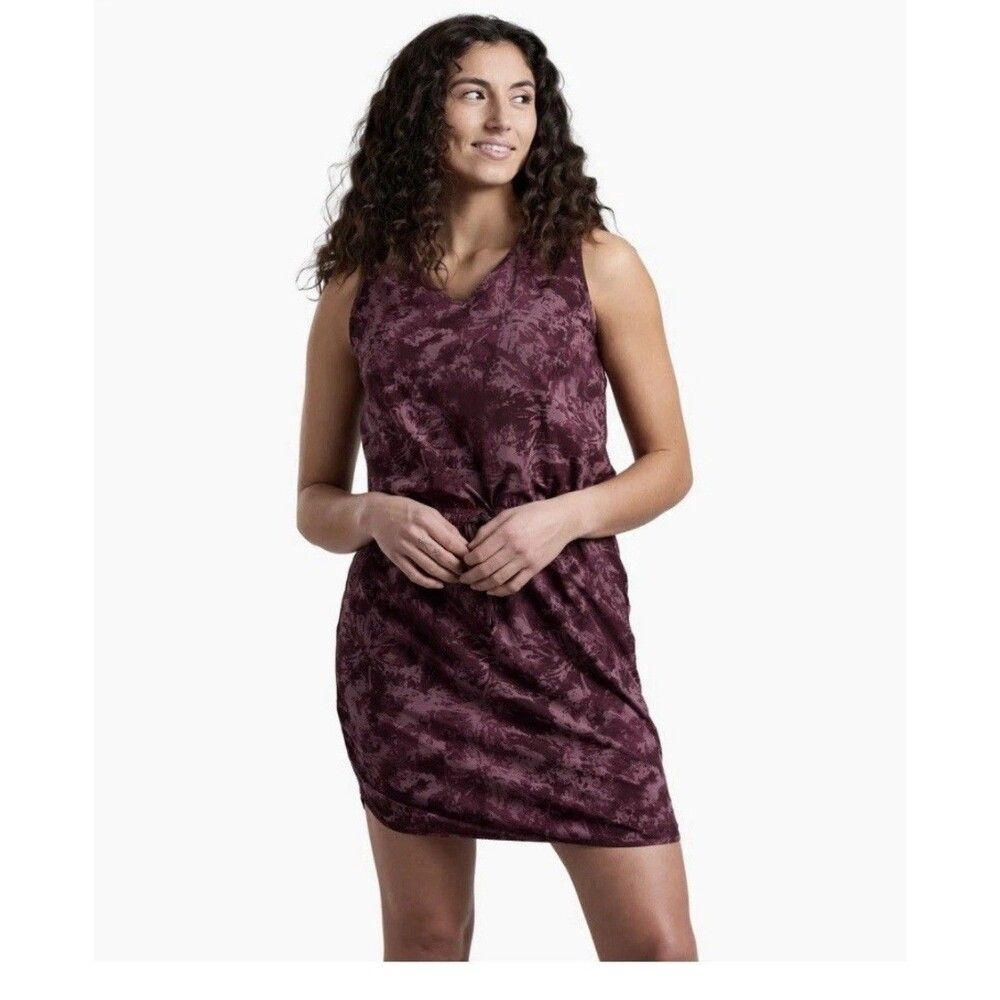 KUHL Vantage Dress Medium Mauve Print Hiking Camping Athleisure Gorpcore